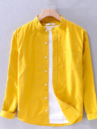 Plus size men’s button-up long sleeve shirt in slim fit for office and casual wear