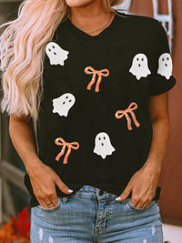 Spooky Halloween Ghost Sequin Sweatshirt for Women, Cozy Party Top