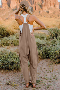 Double Take Full Size V-Neck Sleeveless Jumpsuit with Pockets - Trandify Deal