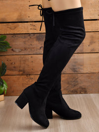 Round Toe Block Heel Boots Trandify Deal