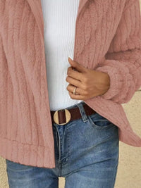Plus Size Textured Zip Jacket for Women | Casual Long Sleeve