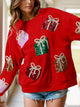 Sequin Gift Box Long Sleeve Sweatshirt Trandify Deal