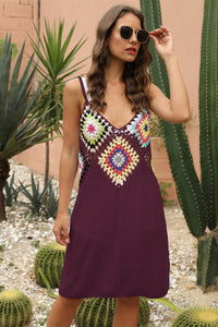 Geometric V-Neck Spaghetti Strap Cover Up Dress Trandify deal
