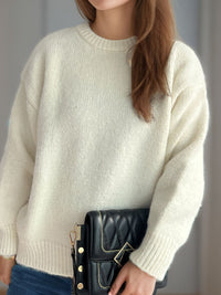 Round Neck Long Sleeve Sweater Trandify Deal