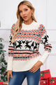 Angel Wings Reindeer Round Neck Long Sleeve Sweater Trandify Deal