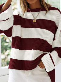 Round Neck Long Sleeve Sweater Trandify Deal