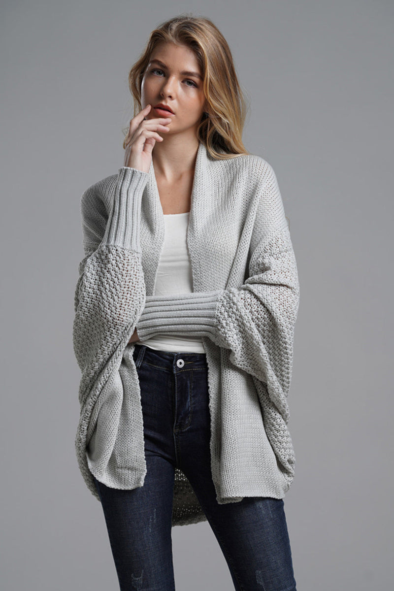 Open Front Batwing Sleeve Cardigan Trandify Deal