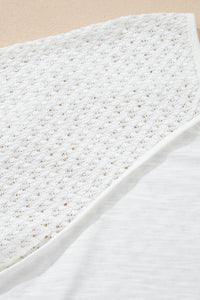 Trendy Openwork High-Low Hem V-Neck Oversized Top for Women – Casual & Boho Chic Blouse