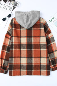 Plaid Button Up Hooded Shacket Trandify Deal