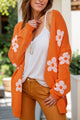 Flower Open Front Long Sleeve Cardigan Trandify Deal