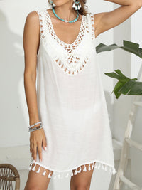 Tassel Scoop Neck Wide Strap Cover-Up Trandify deal