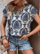 Printed Short Sleeve Blouse Trandify deal