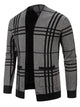 Men’s Plus Size Plaid Cardigan – Buffalo Check Open Front Long Sleeve Sweater