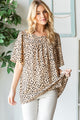 Heimish Full Size Animal Print Flutter Sleeve Blouse Trandify deal