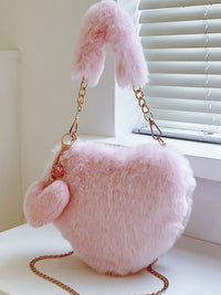 Heart Shape Faux Fur Handbag Trandify Deal