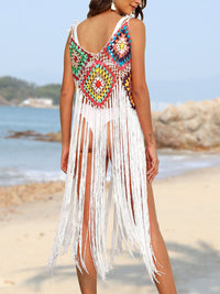 Fringe Spaghetti Strap Cover-Up Trandify deal