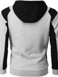 Men’s Color Block Zip Hoodie | Trendy Athletic Pullover for Casual Wear