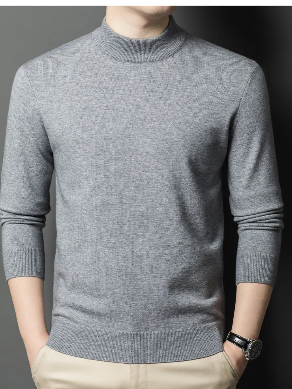 Big & Tall Slim Fit Mock Neck Sweater – Winter Warm Men’s Fashion Essential