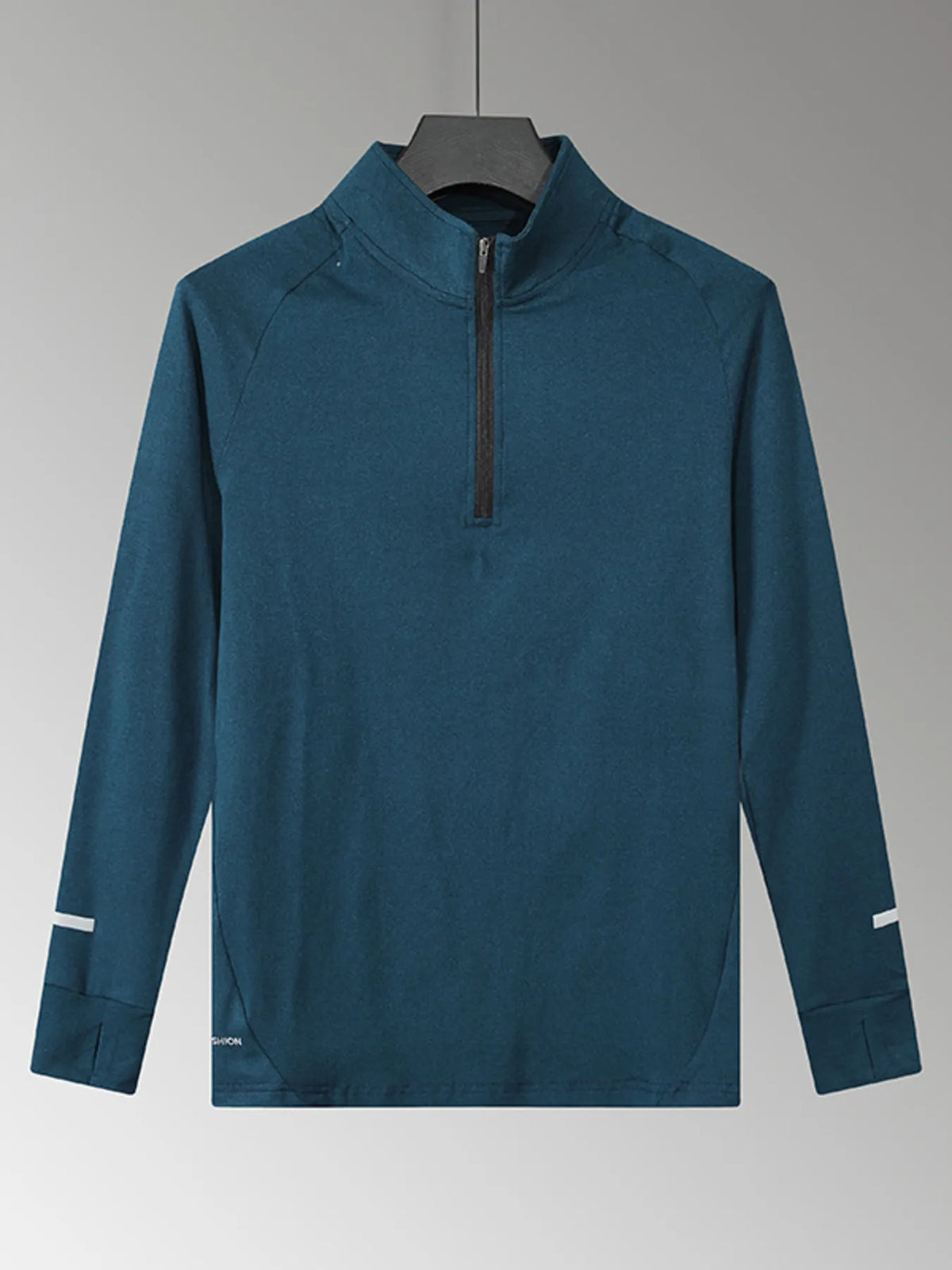 Men’s Plus Size Quarter Zip Active T-Shirt – Gray Moisture-Wicking Gym Top for Big & Tall Men