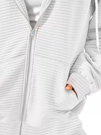 Women's Zip Up Hoodie - Oversized Cropped Style