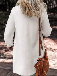 Women's Fuzzy Button Front Cardigan with Pockets - Cozy & Cute