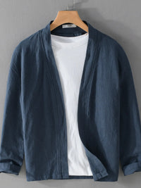 Men's Plus Size Open Front Long Sleeve Cardigan – Lightweight Big & Tall Lounge Wear – Trendy Oversized Cover-Up