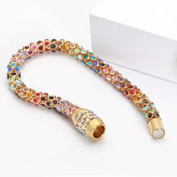 Rainbow Crystal Bracelet showcasing dainty gold chain with multicolored crystals.