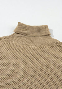 Solid Color Turtleneck Short Sleeve Sweater Trandify Deal