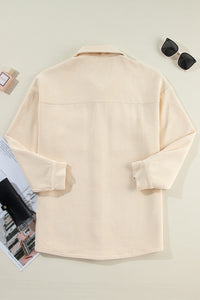 Pocketed Button Up Dropped Shoulder Shacket - Trandify Deal