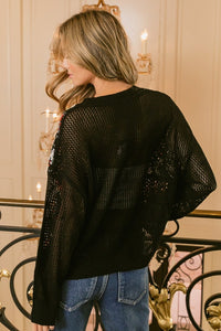 BiBi Granny Square Front Long Sleeve Top Trandify Deal