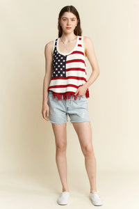 American Flag Fringe Tank Top for Women | Patriotic