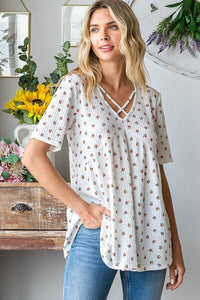 Summer Flowy Tunic with Vintage Floral Print – Casual Plus Size Top