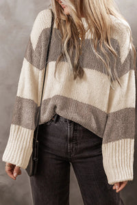 Color Block Round Neck Sweater Trandify Deal
