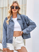 Studded Long Sleeve Denim Jacket Trandify deal
