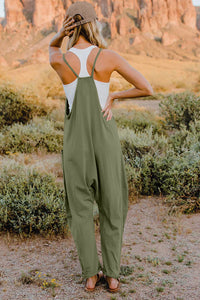 Double Take Full Size V-Neck Sleeveless Jumpsuit with Pockets - Trandify Deal