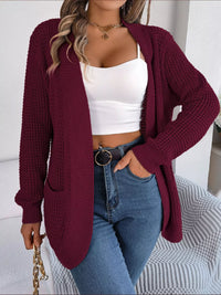 Chunky Knit Cardigan with Pockets - Open Front Women's Sweater