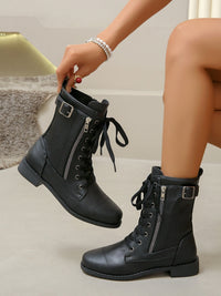 PU Leather Lace-Up Boots Trandify deal