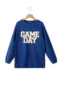 GAME DAY Round Neck Long Sleeve Sweatshirt Trandify Deal