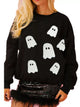 Spooky Halloween Sequin Sweatshirt showing the reversible design from black with orange sequins to orange with black sequins.
