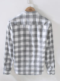 Men’s Plus Size Plaid Flannel Shirt – Big & Tall Button-Up Long Sleeve Casual Shirt in Classic Buffalo Check Pattern