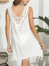 Tassel Scoop Neck Wide Strap Cover-Up Trandify deal