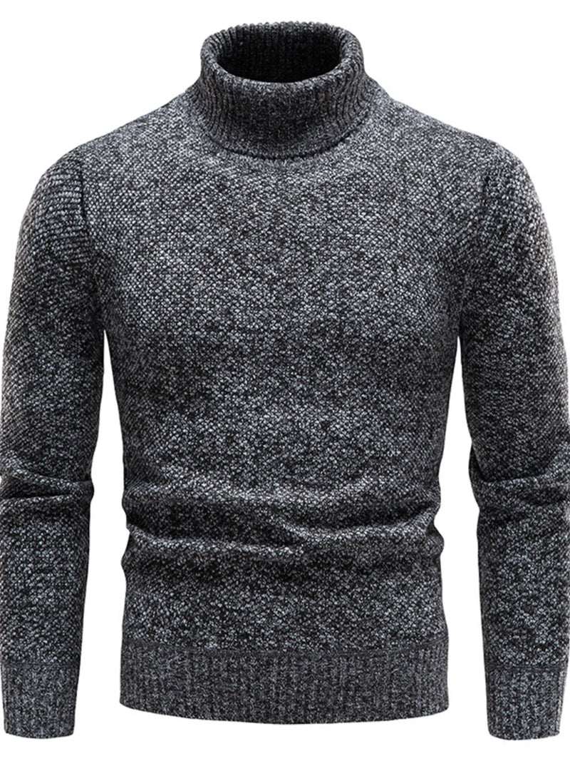 Men’s Plus Size Turtleneck Sweater – Slim Fit Winter Knit for Big & Tall
