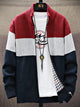 Men's Plus Size Color Block Zip-Up Cardigan – Trendy Sweater for Big & Tall
