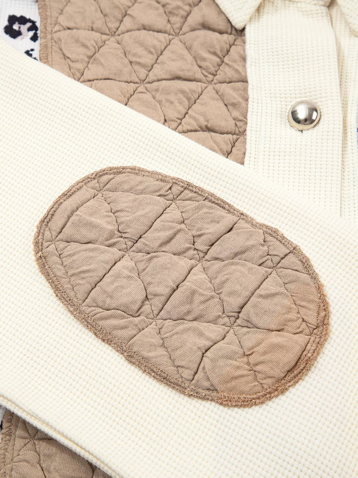 Leopard Print Quilted Jacket for Women - Cozy Waffle Textured