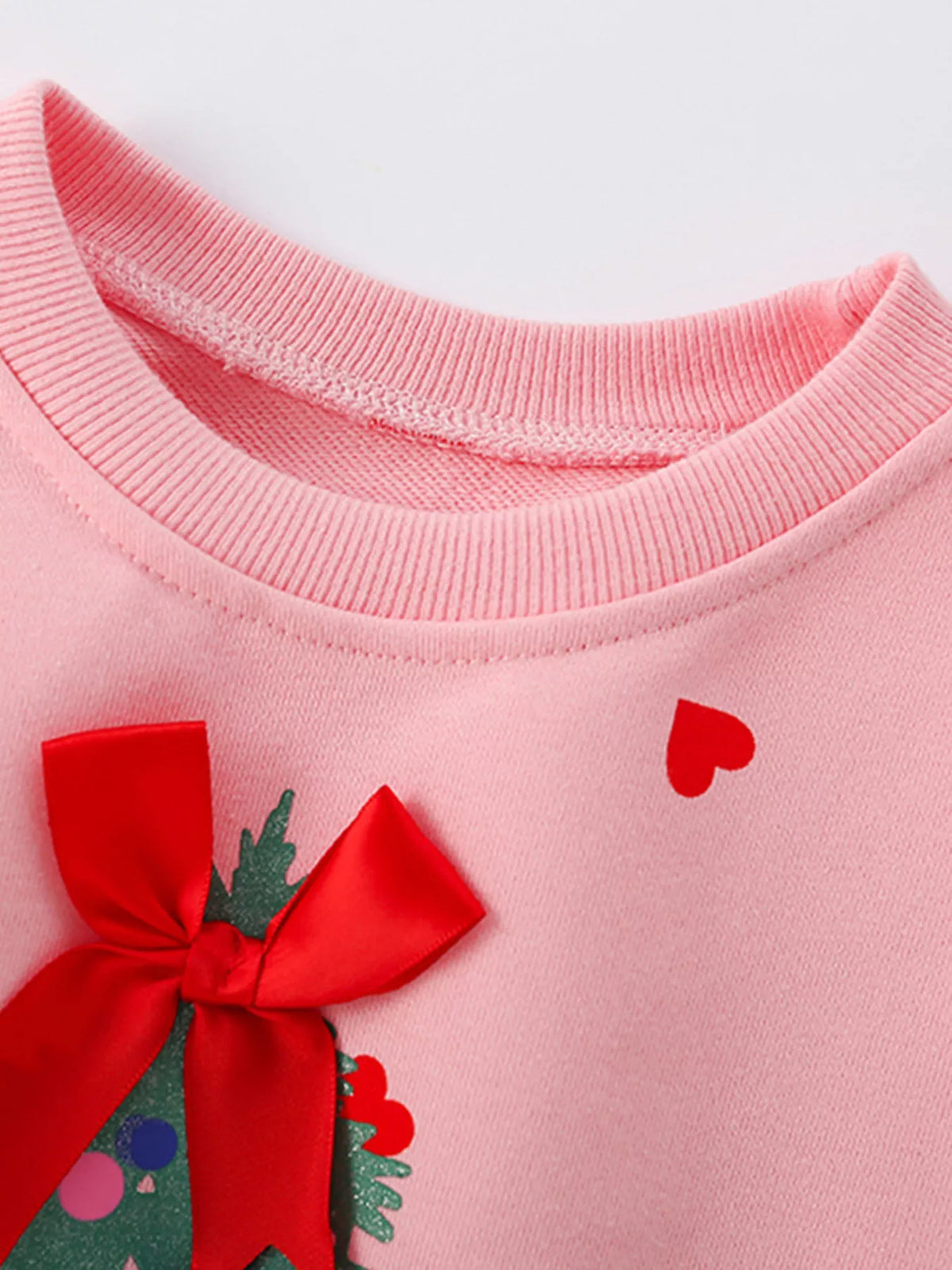 Kids Christmas Sweatshirt with Tree Applique Holiday Top