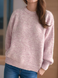 Round Neck Long Sleeve Sweater Trandify Deal