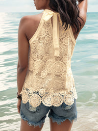 Lace Tied Mock Neck Tank Trandify deal