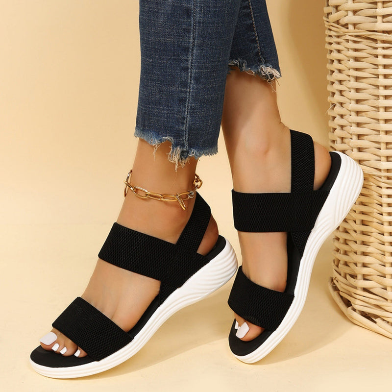 Rubber Open Toe Low Heel Sandals Trandify Deal