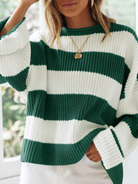 Round Neck Long Sleeve Sweater Trandify Deal