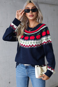 Angel Wings Graphic Round Neck Long Sleeve Sweater Trandify Deal